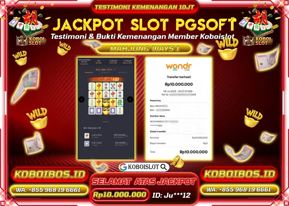 BUKTI KEMENANGAN SLOT GACOR MAHJONG WAYS 1 Ju*** Rp10.000.000,- LUNAS